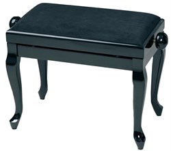 GEWA Piano Bench Deluxe Classic Black Highgloss банкетка черная глянцевая гнутые ножки верх черный 4392 - фото 14056