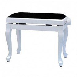 GEWA Piano Bench Deluxe Classic White Matt банкетка белая матовая гнутые ножки верх черный 4398 - фото 14063