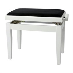 GEWA Piano Bench Deluxe White Matt банкетка белая матовая прямые ножки верх черный 4413 - фото 15146